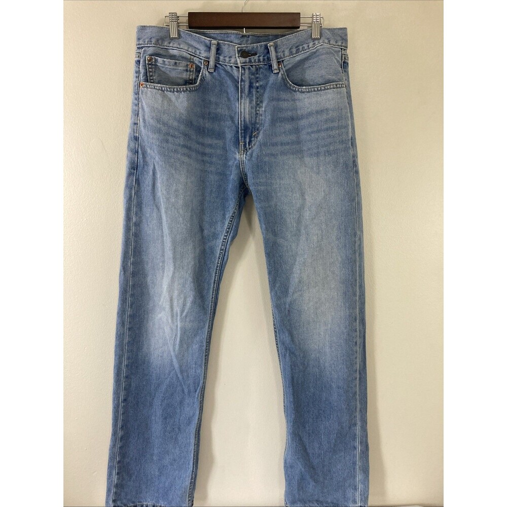 Levi's 505 Regular Fit Jeans Light Wash Denim Pants Mens Size 34x32